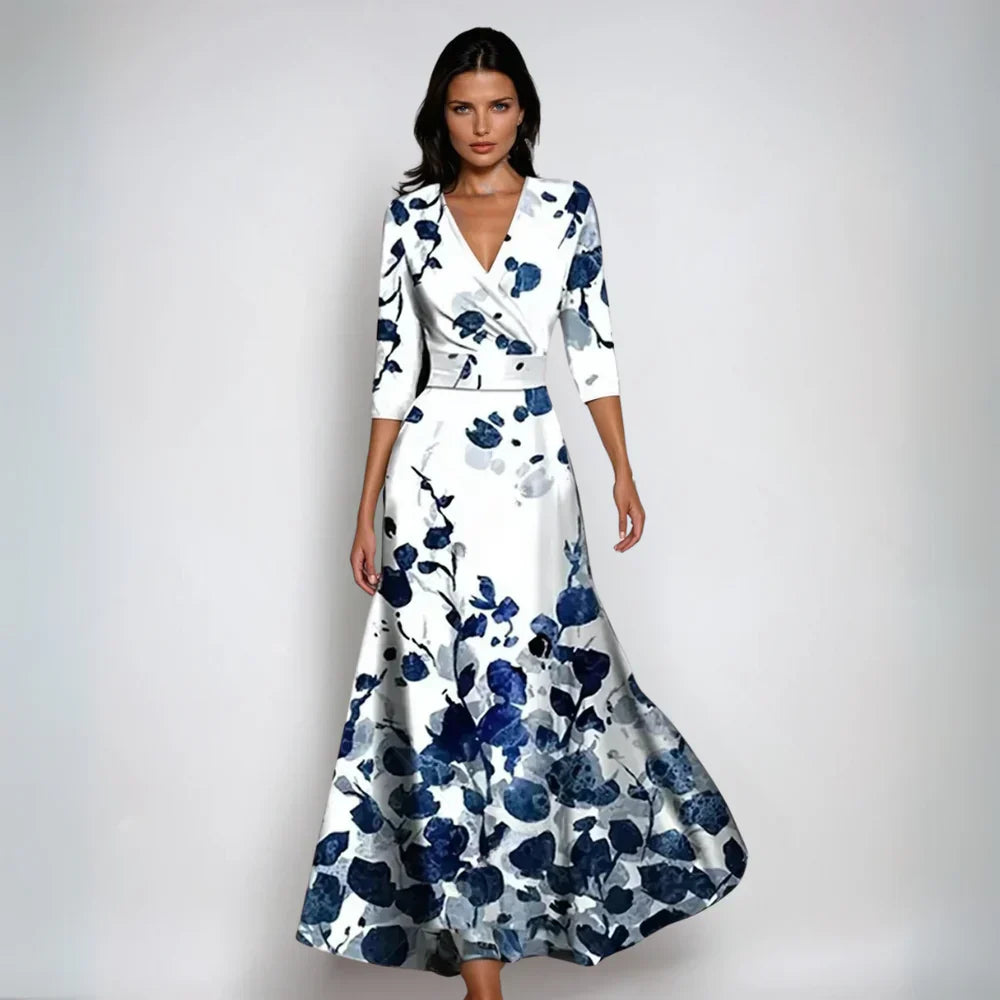 Ragne™ | Stilfuld Blomstret Omslagskjole