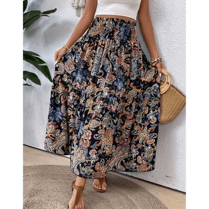 Annelie™ | Boheme Farverig Maxi Nederdel