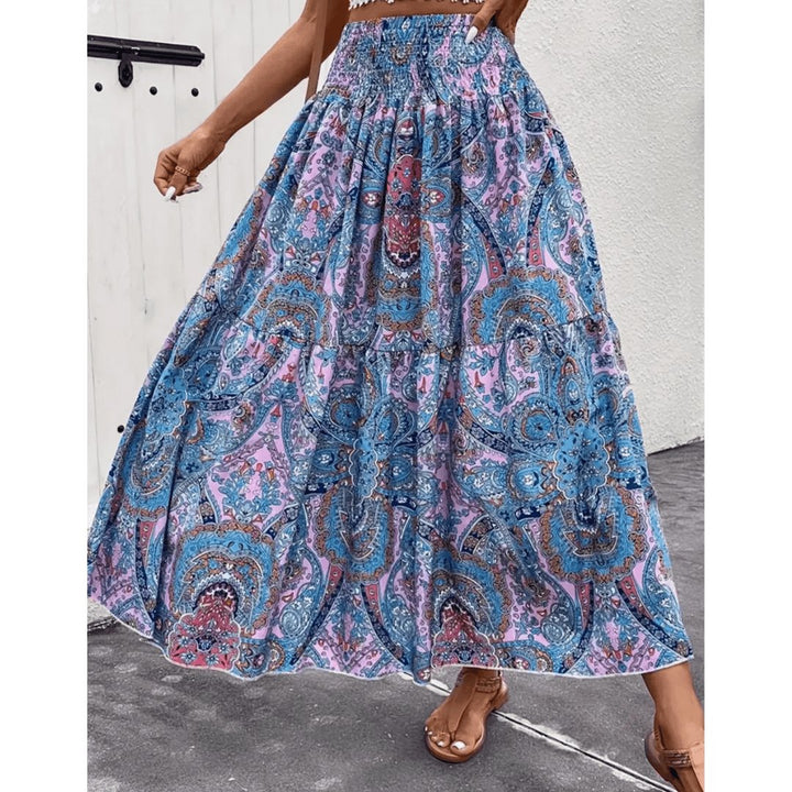 Annelie™ | Boheme Farverig Maxi Nederdel