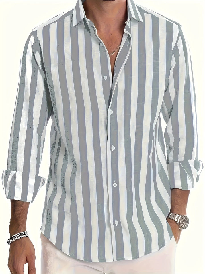 Garold™ | Vibrant stribet langærmet skjorte