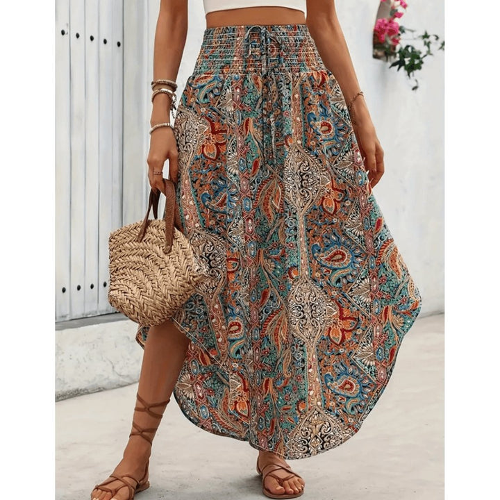 Annelie™ | Boheme Farverig Maxi Nederdel