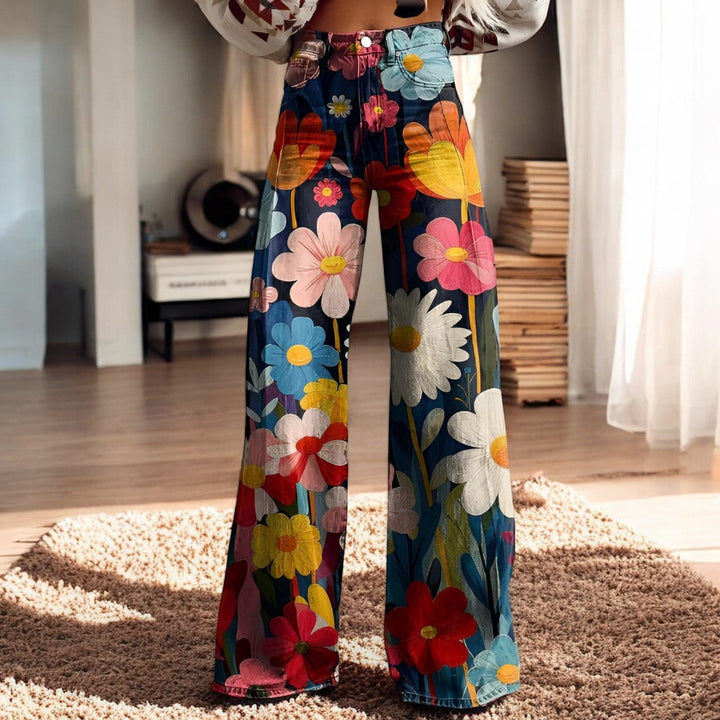 Clara™ | Brede bukser med blomsterprint